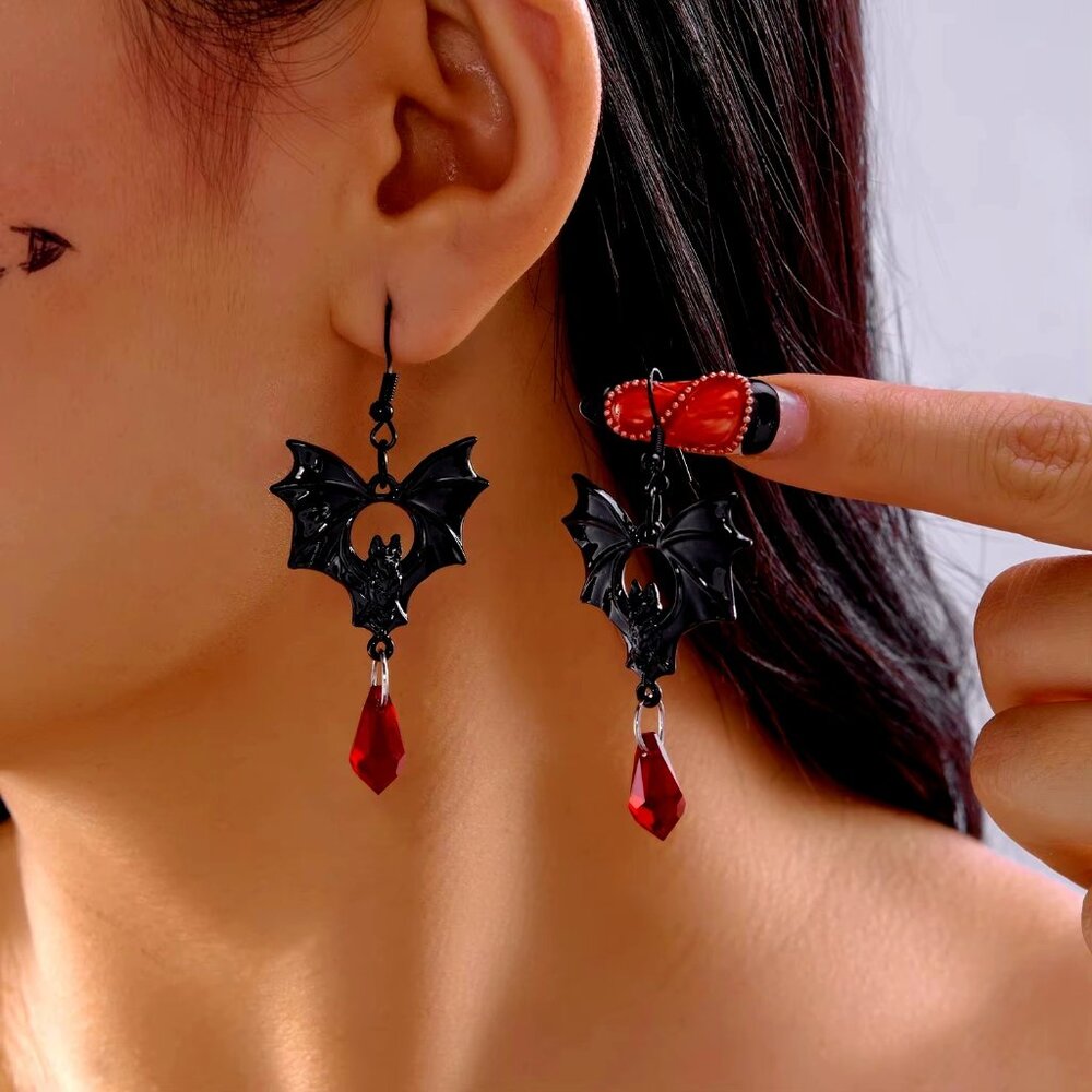 Halloween Spider Earrings 🕷️ |‎ Stainless Steel | Black | Gothic Punk
